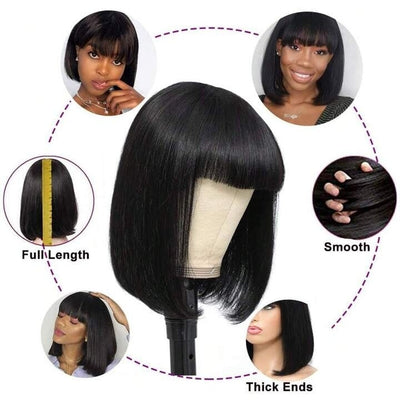 Short Bob Straight Human Hair Wig