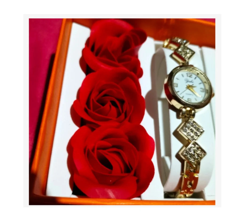7 Piece Jewelry Box with Roses
