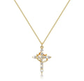 Diamond Cross Necklace for women, Gold Cubic Zirconia Pendant Necklaces